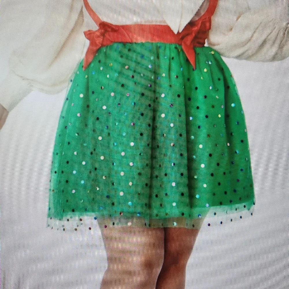 Unique Vintage, size L10-12, green & red skirt - Picture 1 of 5